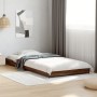 Brown oak metal engineered wood bed frame 90x200 cm by vidaXL, Beds and slatted bases - Ref: Foro24-845180, Price: 68,24 €, D...