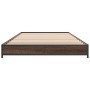 Brown oak metal engineered wood bed frame 90x200 cm by vidaXL, Beds and slatted bases - Ref: Foro24-845180, Price: 68,24 €, D...