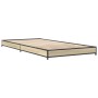 Estructura cama madera ingeniería metal roble Sonoma 90x190 cm de vidaXL, Camas y somieres - Ref: Foro24-845182, Precio: 64,7...