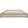 Estructura cama madera ingeniería metal roble Sonoma 90x200 cm de vidaXL, Camas y somieres - Ref: Foro24-845177, Precio: 67,9...