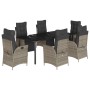 Garden dining set 7 pieces and gray synthetic rattan cushions by vidaXL, Garden sets - Ref: Foro24-3213432, Price: 1,00 €, Di...