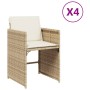 Garden chairs with cushions 4 pcs beige synthetic rattan by vidaXL, Garden chairs - Ref: Foro24-4007459, Price: 200,13 €, Dis...