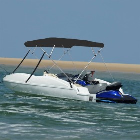 Graues Bimini-Top mit 4 Bögen, 239 x 184 x 131 cm von vidaXL, Aufbewahrungsabdeckungen für Boote - Ref: Foro24-94810, Preis: ...