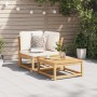 Corner garden sofa and solid acacia cushions 73x73x65 cm by vidaXL, Modular outdoor sofas - Ref: Foro24-366488, Price: 148,09...