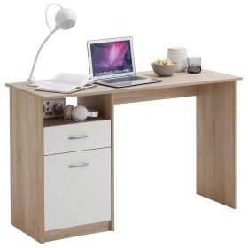 FMD Desk with 1 drawer oak and white color 123x50x76.5 cm by FMD, Desks - Ref: Foro24-428739, Price: 135,06 €, Discount: %