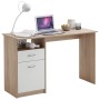 FMD Escritorio con 1 cajón color roble y blanco 123x50x76,5 cm de FMD, Escritorios - Ref: Foro24-428739, Precio: 134,94 €, De...