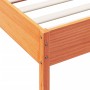 Bed frame with wax brown pine wood headboard 100x200 cm by vidaXL, Beds and slatted bases - Ref: Foro24-3207220, Price: 143,4...