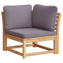 2-Sitzer-Gartensofa mit Kissen aus massivem Akazienholz von vidaXL, Modulare Sofas für den Außenbereich - Ref: Foro24-3214313...