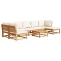 8-piece garden furniture set with solid acacia wood cushions by vidaXL, Modular outdoor sofas - Ref: Foro24-3214305, Price: 8...