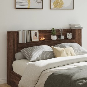 Oak brown LED bed headboard 180x16.5x103.5 cm by vidaXL, Headboards and footboards - Ref: Foro24-839265, Price: 119,99 €, Dis...