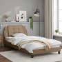 Cappuccino synthetic leather headboard bed frame 100x200cm by vidaXL, Beds and slatted bases - Ref: Foro24-3208167, Price: 13...