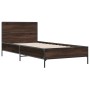 Engineered wood metal bed frame brown oak 75x190 cm by vidaXL, Beds and slatted bases - Ref: Foro24-845561, Price: 101,11 €, ...