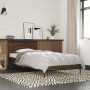 Engineered wood metal bed frame brown oak 75x190 cm by vidaXL, Beds and slatted bases - Ref: Foro24-845561, Price: 101,11 €, ...