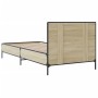 Estructura cama madera ingeniería metal roble Sonoma 90x190 cm de vidaXL, Camas y somieres - Ref: Foro24-845563, Precio: 101,...