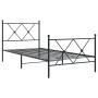 Bed frame with headboard and black metal footboard 90x190 cm by vidaXL, Beds and slatted bases - Ref: Foro24-376512, Price: 7...