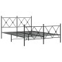 Estructura cama con cabecero y estribo metal negro 137x190 cm de vidaXL, Camas y somieres - Ref: Foro24-376519, Precio: 123,3...