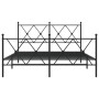 Bed frame with headboard and black metal footboard 137x190 cm by vidaXL, Beds and slatted bases - Ref: Foro24-376519, Price: ...