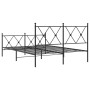 Estructura cama con cabecero y estribo metal negro 137x190 cm de vidaXL, Camas y somieres - Ref: Foro24-376519, Precio: 123,3...