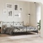 Black metal headboard and footboard bed frame 183x213 cm by vidaXL, Beds and slatted bases - Ref: Foro24-376525, Price: 138,6...