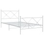 Estructura cama metal con cabecero y pie cama blanca 107x203 cm de vidaXL, Camas y somieres - Ref: Foro24-376565, Precio: 88,...