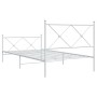 Estructura cama metal con cabecero y pie cama blanca 107x203 cm de vidaXL, Camas y somieres - Ref: Foro24-376565, Precio: 88,...