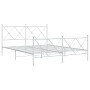 Estructura cama metal con cabecero y estribo blanco 150x200 cm de vidaXL, Camas y somieres - Ref: Foro24-376571, Precio: 127,...