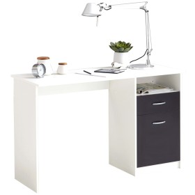 FMD Desk with 1 black and white drawer 123x50x76.5 cm by FMD, Desks - Ref: Foro24-428737, Price: 135,05 €, Discount: %