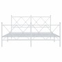 Estructura cama metal con cabecero y estribo blanco 150x200 cm de vidaXL, Camas y somieres - Ref: Foro24-376571, Precio: 127,...