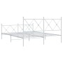 Estructura cama metal con cabecero y estribo blanco 150x200 cm de vidaXL, Camas y somieres - Ref: Foro24-376571, Precio: 127,...