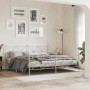 Metal bed frame with headboard and white footboard 180x200 cm by vidaXL, Beds and slatted bases - Ref: Foro24-376573, Price: ...