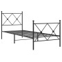 Bed frame with headboard and black metal footboard 75x190 cm by vidaXL, Beds and slatted bases - Ref: Foro24-376510, Price: 7...