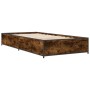 Estructura cama madera ingeniería metal roble humo 75x190 cm de vidaXL, Camas y somieres - Ref: Foro24-845123, Precio: 78,63 ...