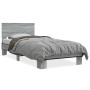 Estructura cama madera ingeniería metal gris Sonoma 100x200 cm de vidaXL, Camas y somieres - Ref: Foro24-845805, Precio: 101,...