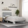 Sonoma gray metal engineered wood bed frame 100x200 cm by vidaXL, Beds and slatted bases - Ref: Foro24-845805, Price: 101,63 ...