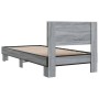 Estructura cama madera ingeniería metal gris Sonoma 100x200 cm de vidaXL, Camas y somieres - Ref: Foro24-845805, Precio: 101,...