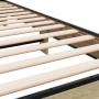 Sonoma oak metal engineered wood bed frame 90x190 cm by vidaXL, Beds and slatted bases - Ref: Foro24-845818, Price: 95,52 €, ...