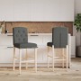 High stools 2 pcs solid rubber wood and fabric by vidaXL, Kitchen stools - Ref: Foro24-4006201, Price: 114,51 €, Discount: %