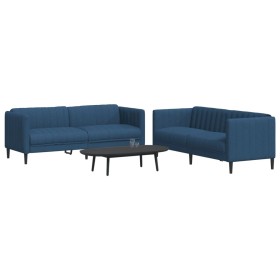 2-piece sofa set blue fabric by vidaXL, Sofas - Ref: Foro24-3209244, Price: 553,77 €, Discount: %