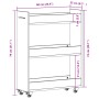 Schrank aus Holzwerkstoff mit Rollen, geräucherte Eiche, 60 x 22 x 79 cm von vidaXL, Schließfächer und Lagerschränke - Ref: F...