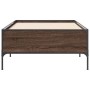 Engineered wood bed frame oak brown metal 100x200 cm by vidaXL, Beds and slatted bases - Ref: Foro24-844965, Price: 92,99 €, ...