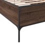 Engineered wood bed frame oak brown metal 100x200 cm by vidaXL, Beds and slatted bases - Ref: Foro24-844965, Price: 92,99 €, ...