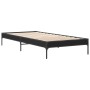 Estructura de cama madera ingeniería y metal negro 100x200 cm de vidaXL, Camas y somieres - Ref: Foro24-845026, Precio: 75,92...