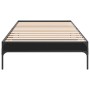 Estructura de cama madera ingeniería y metal negro 100x200 cm de vidaXL, Camas y somieres - Ref: Foro24-845026, Precio: 75,92...