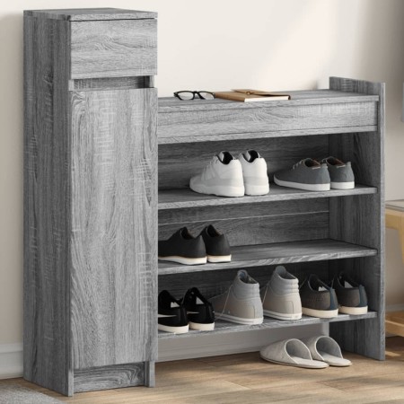 Sonoma gray engineered wood shoe rack 100.5x28x100 cm by vidaXL, Shoe racks and shoe organizers - Ref: Foro24-840427, Price: ...