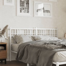 Cabecero de metal blanco 160 cm de vidaXL, Cabeceros y pies de cama - Ref: Foro24-376408, Precio: 93,99 €, Descuento: %