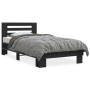 Estructura de cama madera de ingeniería y metal negra 90x190 cm de vidaXL, Camas y somieres - Ref: Foro24-846084, Precio: 104...