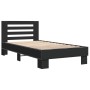 Black engineered wood and metal bed frame 90x190 cm by vidaXL, Beds and slatted bases - Ref: Foro24-846084, Price: 108,19 €, ...