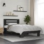 Black engineered wood and metal bed frame 90x190 cm by vidaXL, Beds and slatted bases - Ref: Foro24-846084, Price: 108,19 €, ...