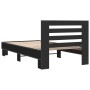 Estructura de cama madera de ingeniería y metal negro 90x200 cm de vidaXL, Camas y somieres - Ref: Foro24-845652, Precio: 101...