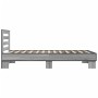 Sonoma gray metal engineered wood bed frame 100x200 cm by vidaXL, Beds and slatted bases - Ref: Foro24-845650, Price: 103,16 ...